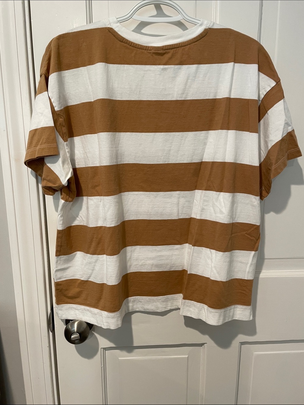 Old Navy Brown & White Striped Short Sleeve Tee - Picture 3 of 3